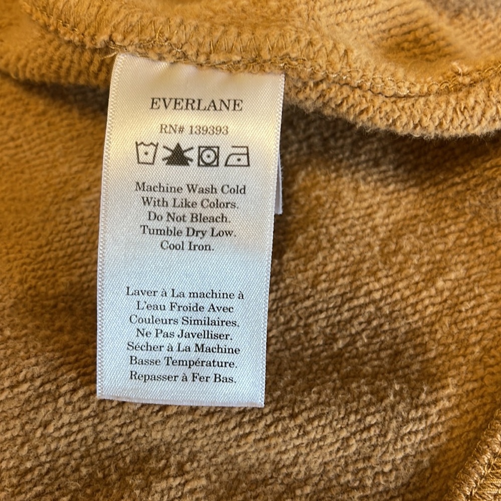 Everlane Brown Button-Front Cotton Sweatshirt Cardigan - Picture 6 of 6